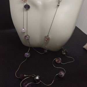 Cato's nwt Floating pink and rose crystal drop necklace and earrings